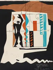 Modulor by Le Corbusier, 1950, Lithograph in colours, sold Oct 2005