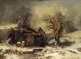 Fritz Lange, Winterliche Landschaft, 1875, Oil on canvas