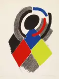 Composition avec Rhombes by Sonia Delaunay, Lithograph in colours, sold Oct 2005
