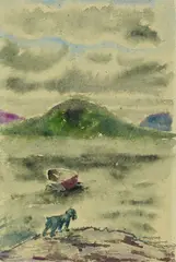 Charlotte Berend-Corinth, Kleiner Pudel - Adirondaks See, 1947, Watercolour