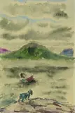 Charlotte Berend-Corinth, Kleiner Pudel - Adirondaks See, 1947, Watercolour
