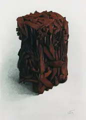 (d.i. César Baldaccini) César, 3 sheets: Compression. Composition rayée en ocre. Los circulos que babajan, 1970, Etching
