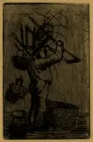 Wilhelm Morgner, Der Korbmacher, 1910, Etching