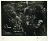 Alfred Hrdlicka, 3 Bll.: Im Turm beim Tischler Zimmer. Im Tübinger Krankenhaus. Rückkehr aus Frankreich und Reise nach innen, 1971, Etching