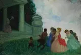 Hanns Pellar, Skizze "Zum Liebestempel", Oil on canvas