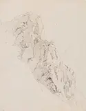 2 Bll. Landschaften: Bäume. Felsen by Johann Martin von Rohden, Pencil drawing, sold Oct 2005