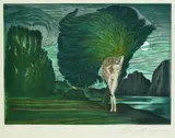 Ernst Fuchs, 3 Bll.: Amazone. Im Garten unter den Sternen. Baum der Aphrodite, 1974, Etching and aquatint