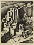 Alexander Kanoldt, Olevano, 1924, Lithograph