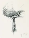 Bernhard Heiliger, 2 Bll. Kompositionen, 1964, Ball-point drawing