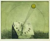 Friedrich Meckseper, 3 Bll.: Sonnenuhr (2). Stilleben, 1965, Etching in colours