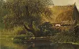 Carl Scherres, Landschaft mit Boot, 1867, Oil on canvas
