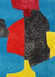 Composition rouge, bleue, jaune et noire by Serge Poliakoff, Lithograph in colours, sold Oct 2005