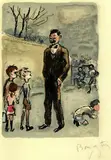 Kees van Dongen, Homme et Enfants, Lithograph in colours
