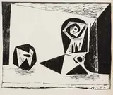 Composition au Verre à Pied by Pablo Picasso, 1947, Lithograph, sold Oct 2005