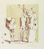 Horst Janssen, 3 Bll.: Kompliment. Fünf Vertaulichkeiten der Annettchen. Lamme toy, 1965, Lithograph in colours