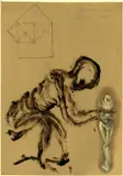 Jürgen Brodwolf, Knieende und stehende Figur, 1988, Pencil