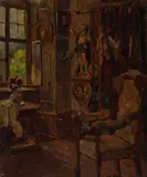 Franz Wallischeck, Interieur, Oil on canvas