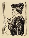 Max Pechstein, Frau mit Strauß, 1908, Lithograph