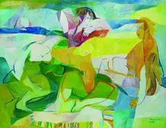 Georg Koenigstein, Strandleben I, 1989, Oil on canvas