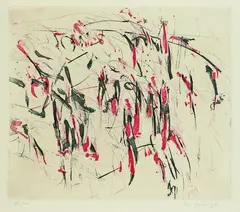 Ohne Titel by Peter Brüning, 1961, Etching and aquatint in colours, sold Oct 2005