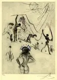 Les Négresses by Salvador Dalí, 1969, Etching, sold Oct 2005