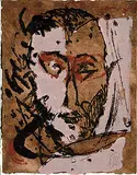 Markus Lüpertz, Selbstportrait (Krater und Wolke Nummer 3), 1983, Etching in colours