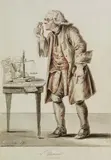 L'Usurier (Der Wucherer) by Joseph Franz von Goez, Pen and Indian ink drawing, sold Oct 2005