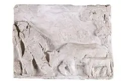 Bernhard Hoetger, 3 Reliefs: Boot mit Vierergruppe. Bauer mit Rind und Kalb. Hirte und Frau mit der Herde, Plaster