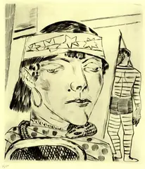 Schlangendame. 1921 by Max Beckmann, Drypoint, sold Oct 2005