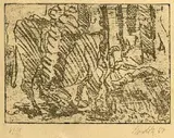 Georg Baselitz, Geteilte Kuh, 1969, Etching