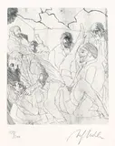 Alfred Hrdlicka, Elias Canetti "Hochzeit", Etching