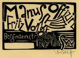 Manus Offizin Fritz Voigt, Berlin by Karl Schmidt-Rottluff, 1919, Woodcut, sold Oct 2005