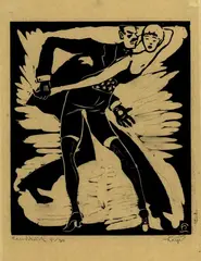 Hans Leip, Tanzendes Paar, Linocut