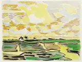 Fritz Kronenberg, Marschlandschaft, 1956, Watercolour