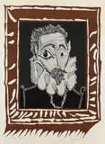 L'homme à la fraise by Pablo Picasso, 1973, Lithograph in colours, sold Oct 2005