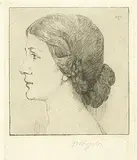 Frauenkopf (Porträt Martha Vogeler) by Heinrich Vogeler, 1909, Etching, sold Oct 2005