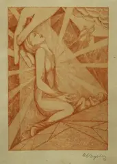 Vision by Heinrich Vogeler, 1915, Etching, sold Oct 2005