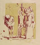 Horst Janssen, Fünf Vertraulichkeiten der Anettchen, 1985, Lithograph in colours