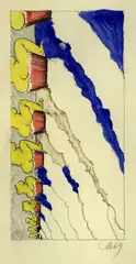 Stefan Wewerka, 3 Bll.: Ohne Titel. Meraner Schrebergartenklo, oder deines? Komposition, 1969, Mixed media