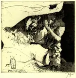 Horst Janssen, 2 Bll.: Selbstbildnis "Griffelkunst Langenhorn". Selbstporträt "elegisch"