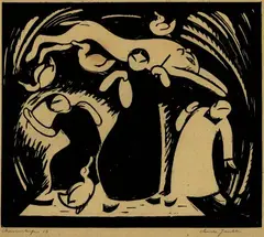 Otto Baumberger, 2 Bll.: Chinesische Gaukler. Odysseus und Sirenen, 1913, Woodcut