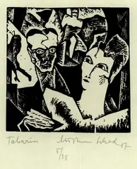 Tabarin. Genf 1917 by Christian Schad, Woodcut, sold Oct 2005