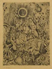 Carlo Mense, Andacht, Etching