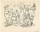 George Grosz, The End of a Perfect Day (Nach getaner Arbeit), 1939, Drypoint