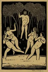Otto Baumberger, 2 Bll.: Susanna. Odysseus und Nausicaa, 1912, Woodcut