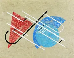 César Domela, 2 sheets: Komposition in vier Farben. Abstrakte Komposition, 1962, Silkscreen