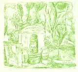 Hans Purrmann, Brunnen in Levanto, 1965, Lithograph