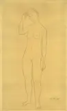 Gerhard Marcks, Stehender weiblicher Akt, Pencil drawing