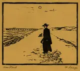 Wilhelm Laage, Am Strand, 1906, Woodcut