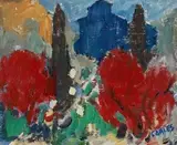 Carlos Díaz Campillo, 2 paintings: Valledemosa. Orient, 1992, Oil on canvas